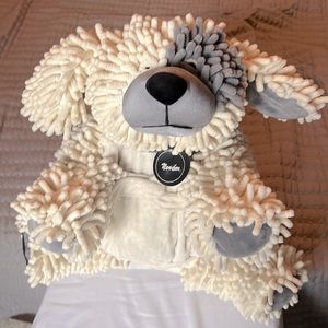 Lovesac Zoobies Nooder Shaggy Plush Puppy Dog w/ Zip Out Fleece Blanket 15"